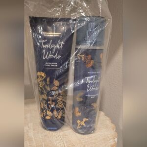 Bath & Body Works New Twilight Woods 2 Pack Body Mist + Shea Cream Retired Scent